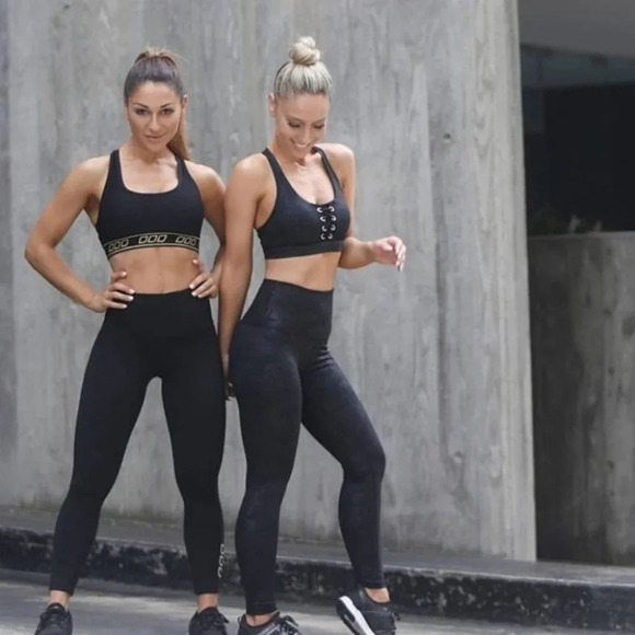 Lorna Jane Black Luxe Palm Full  Length Leggings - Picture 3 of 11